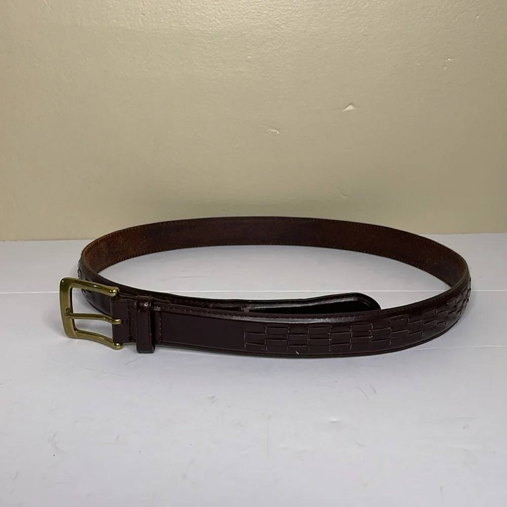 Men’s Leather Belt Brown Professional Brass Buckle 34/36